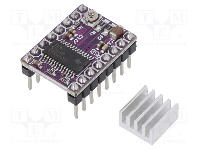 Stepper motor controller; DRV8825; 1.5A; Uin mot: 8.2÷45V