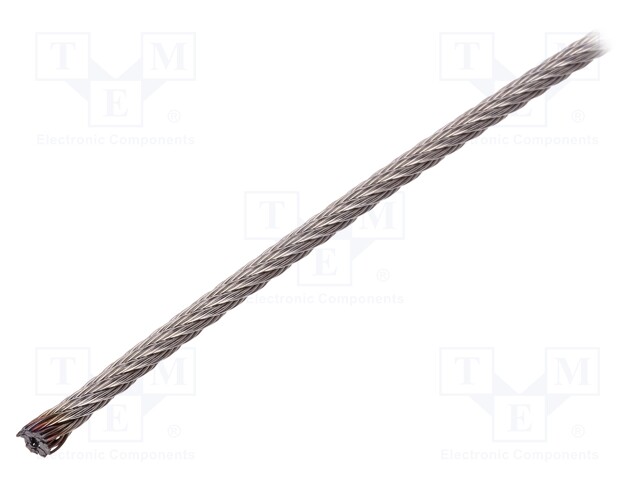 Rope; acid resistant steel A4; Ørope: 4mm; L: 10m; Rope plexus: 7x7