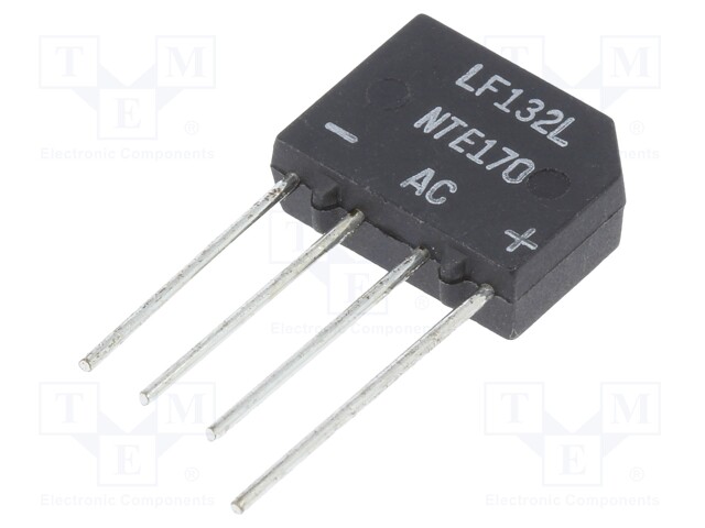 Single-phase bridge rectifier; Urmax: 1kV; If: 2A; Ifsm: 60A; THT