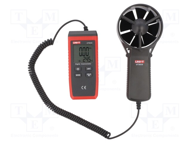 Thermoanemometer; LCD,with a backlit; 0÷30m/s; -10÷50°C