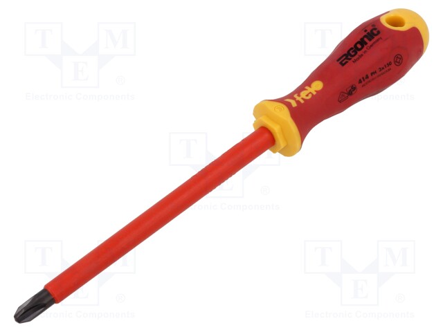 Screwdriver; insulated; Phillips; PH3; ERGONIC®