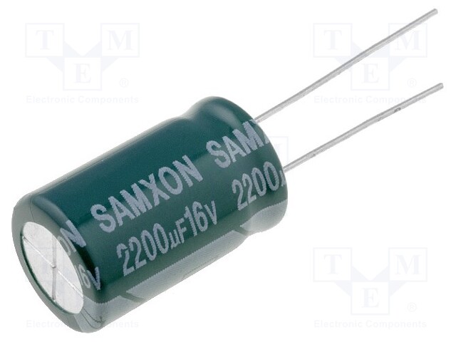 Capacitor: electrolytic; low impedance; THT; 2200uF; 16VDC; ±20%