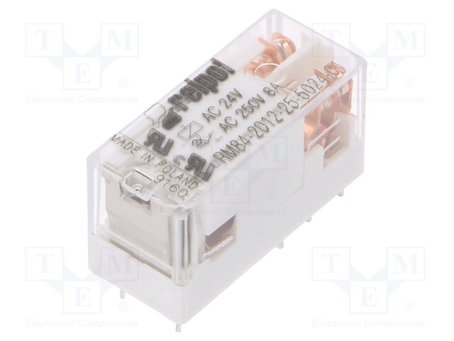 Relay: electromagnetic; DPDT; Ucoil: 24VAC; 8A/250VAC; 8A/24VDC; 8A