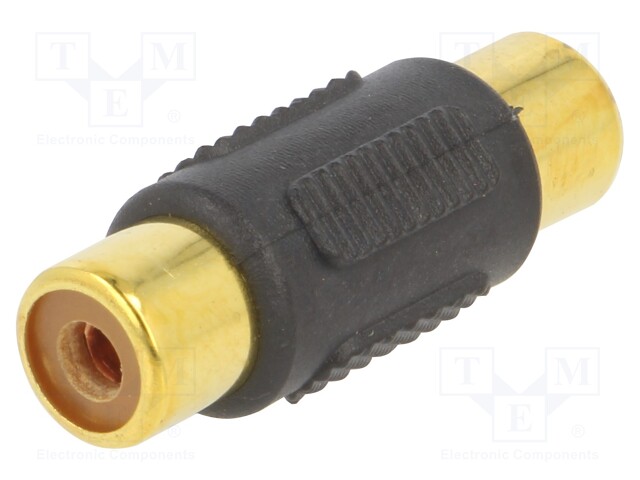 RCA socket,both sides; Plating: gold-plated; black