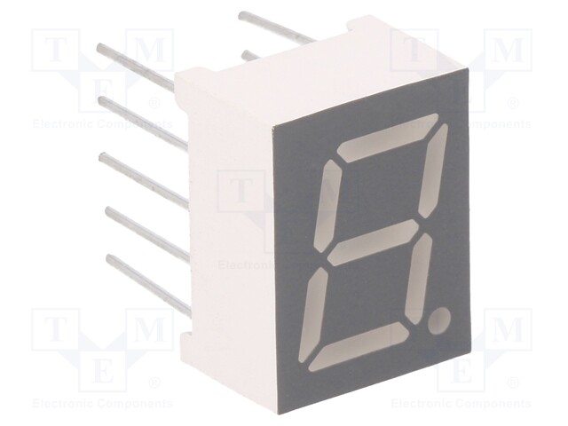 Display: LED; 7-segment; 9.9mm; 3.9"; No.char: 1; red; 30÷60mcd