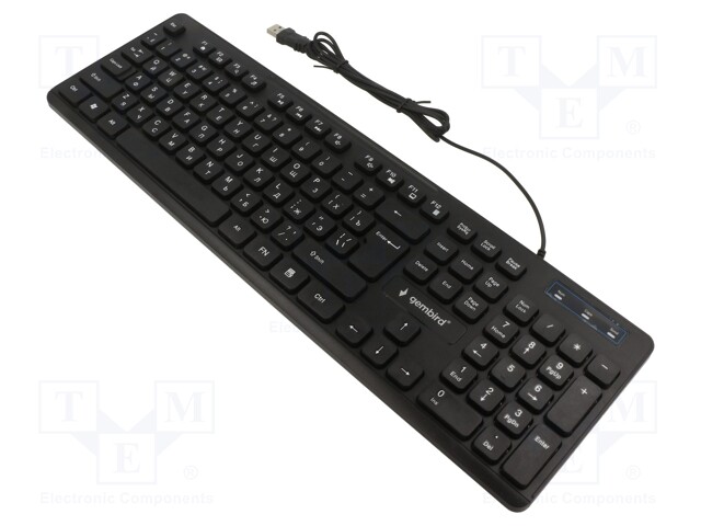 Keyboard; black; USB A; wired,RU layout; 1.4m