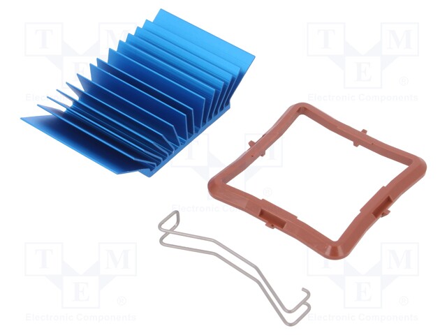 Heatsink: extruded; grilled; blue; L: 37.5mm; W: 37.5mm; H: 12.5mm