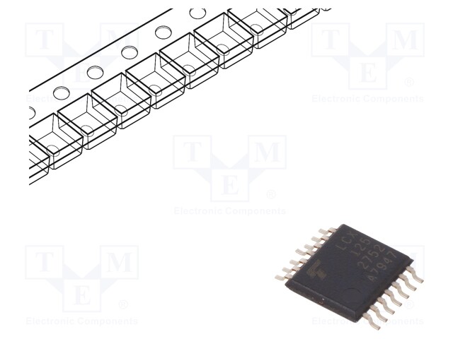 IC: digital; bus buffer; Channels: 4; SMD; TSSOP14; Series: LCX; 7ns