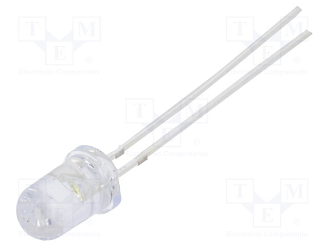 LED; 5mm; white cold; 43000÷60000mcd; 8.5÷10lm; 15°; Front: convex