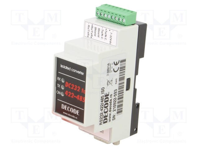 Industrial module: converter; RS422/485/RS232; 7÷32VDC; -20÷75°C