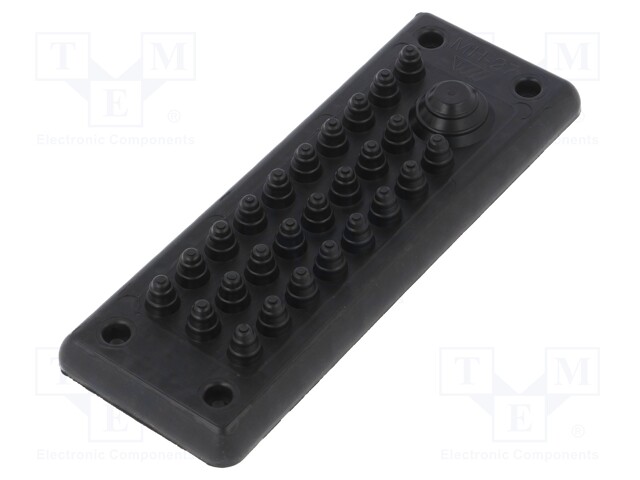 Multigate grommet; black; Holes no: 27; -40÷90°C; IP55