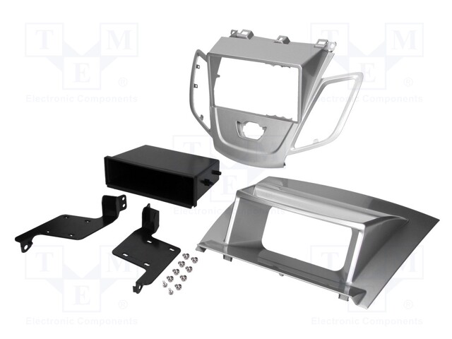 Radio mounting frame; Ford; 2 DIN; silver