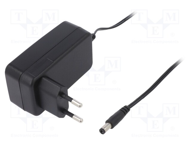 Power supply: switched-mode; 12VDC; 2A; Out: 5,5/2,1; 24W; Plug: EU