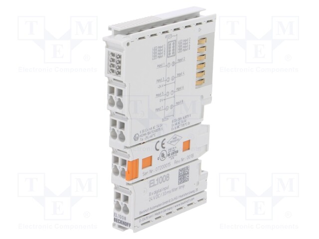 Industrial module: digital input; 24VDC; -25÷60°C; IP20; IN: 8