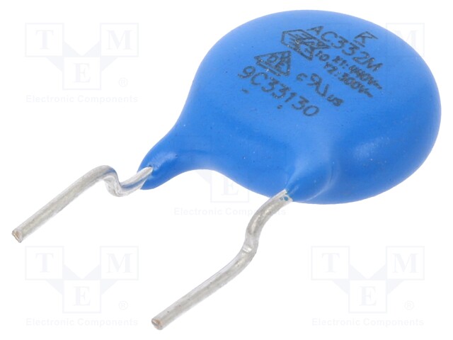 Capacitor: ceramic; X1/Y2; 3.3nF; Y5U; ±20%; THT; 7.5mm; Series: C900