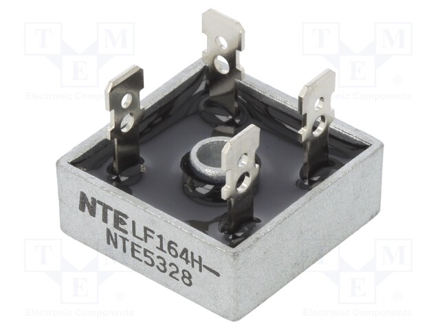 Single-phase bridge rectifier; Urmax: 1kV; If: 25A; Ifsm: 400A; THT