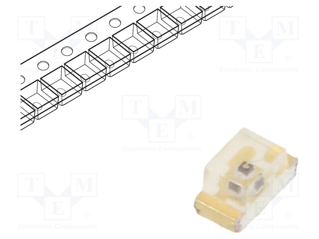 LED; SMD; 1608; yellow green; 11.5÷28.5mcd; 1.6x0.8x0.8mm; 100°