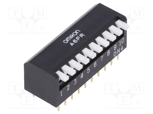 Switch: DIP-SWITCH; Poles number: 10; ON-OFF; 0.025A/24VDC; Pos: 2