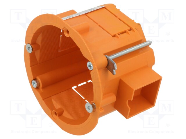 Enclosure: back box; Ø: 60mm; Z: 45mm; plaster embedded; orange