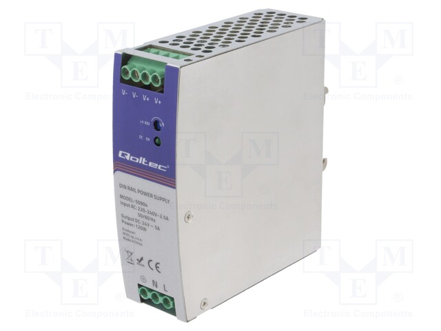 Power supply: switched-mode; 120W; 24VDC; 5A; 220÷240VAC; DIN; IP20