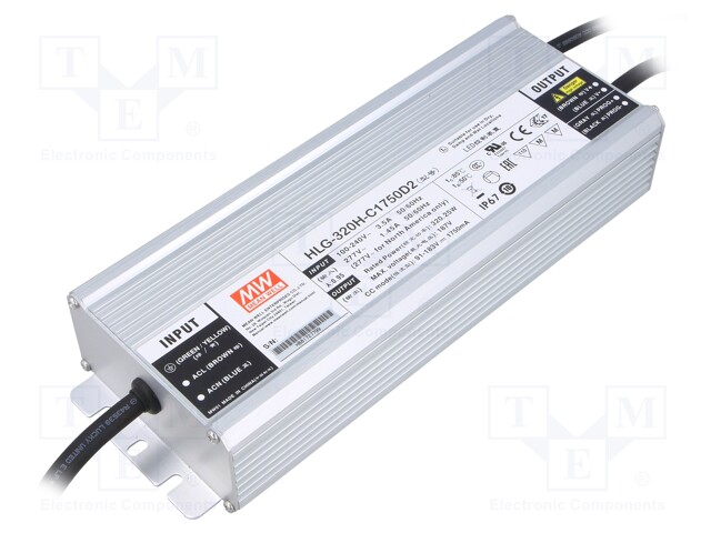 Power supply: switched-mode; LED; 319.2W; 76÷152VDC; 1.75A; IP67