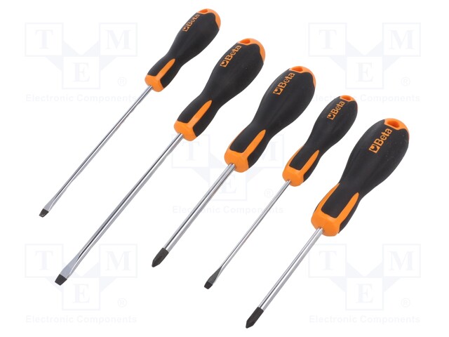 Kit: screwdrivers; Pcs: 5; Phillips,slot