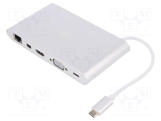 Docking station; USB 3.0; 130mm; Colour: silver; 60W