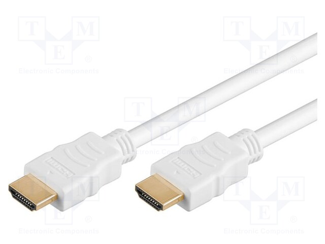 Cable; HDMI 1.4; HDMI plug,both sides; 3m; white