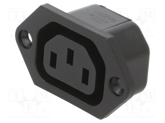 Connector: AC supply; socket; female; 10A; 250VAC; IEC 60320; IP30