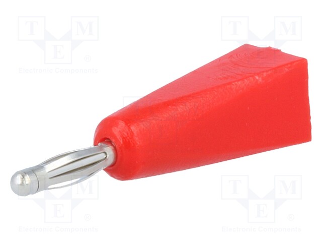 Plug; 2mm banana; 5A; red; Connection: soldering