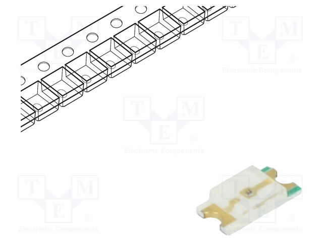 LED; SMD; 1206; yellow; 90÷260mcd; 3.2x1.6x0.7mm; 140°; 1.8÷2.4V