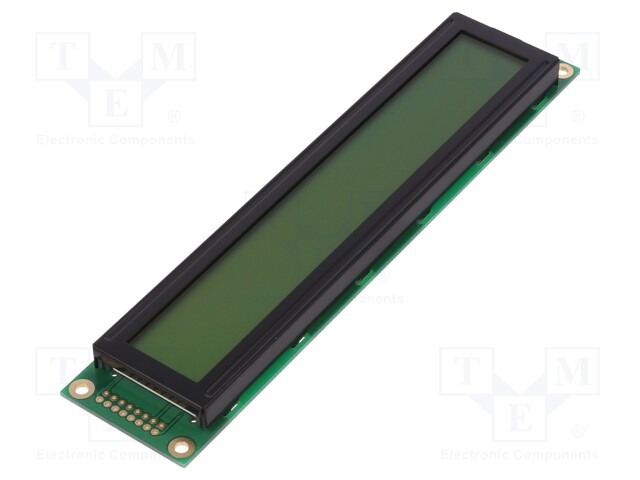 Display: LCD; alphanumeric; STN Positive; 20x1; yellow-green; LED