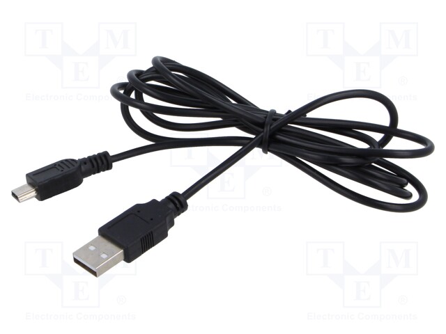 Cable; USB 2.0; USB A plug,USB B plug; 1.4m; black; PVC; 60W; 2A