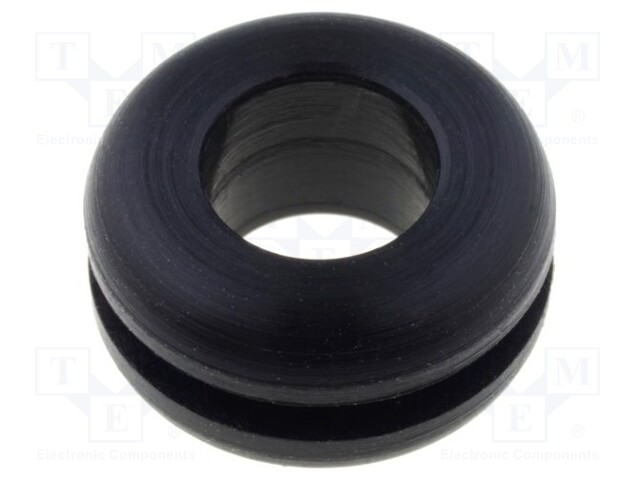 Grommet; Ømount.hole: 11mm; Øhole: 7mm; rubber; black