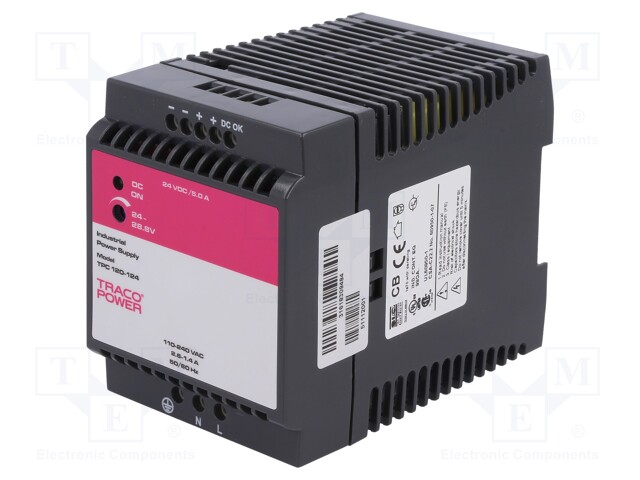 Power supply: switched-mode; 120W; 24VDC; 24÷28.8VDC; 5A; 440g