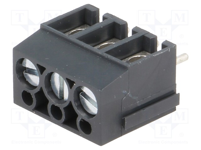 PCB terminal block; angled 90°; 5mm; ways: 3; on PCBs; 0.5÷2.5mm2