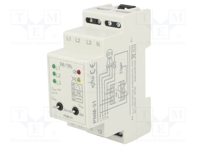 Module: voltage monitoring relay; DIN; SPDT; OUT 1: 250VAC/16A