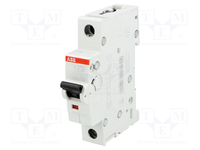 Circuit breaker; 230VAC; Inom: 25A; Poles: 1; DIN; Charact: C; 6kA