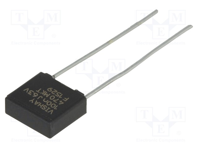 Capacitor: polyester; 100nF; 40VAC; 63VDC; Pitch: 5mm; ±5%; -55÷85°C