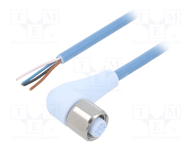 Connection lead; M12; PIN: 4; angled; 10m; plug; 250VAC; -40÷105°C