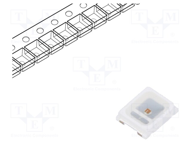 LED; SMD; 2835,PLCC2; red; 8÷13lm; 2.8x3.5x0.8mm; 120°; 1.8÷2.5V