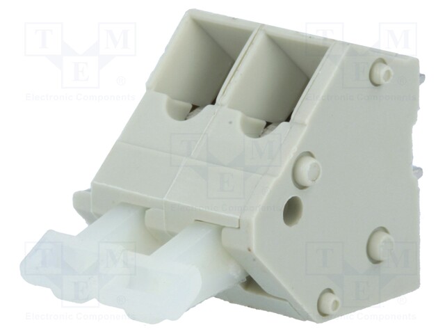 PCB terminal block; angled 45°; 5mm; ways: 2; on PCBs; 0.5÷2.5mm2