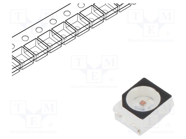 LED; SMD; 3528,PLCC2; yellow; 900÷1500mcd; 3.5x2.8x1.8mm; 120°