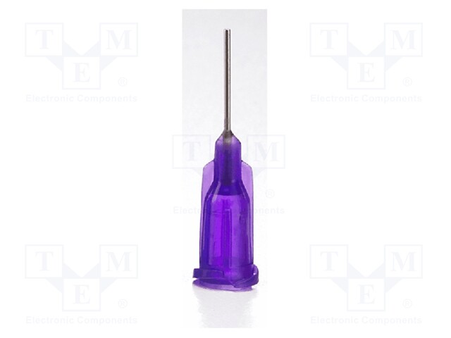 Dispensing Tip, Needle, Stainless Steel, TE Series, Purple, 0.25 ", 50 Pack