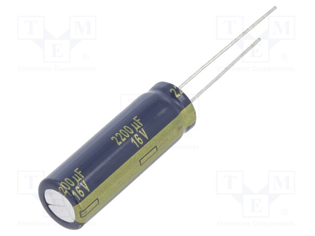 Electrolytic Capacitor, 2200 µF, 16 V, FK Series, ± 20%, Radial Leaded, 4000 hours @ 105°C