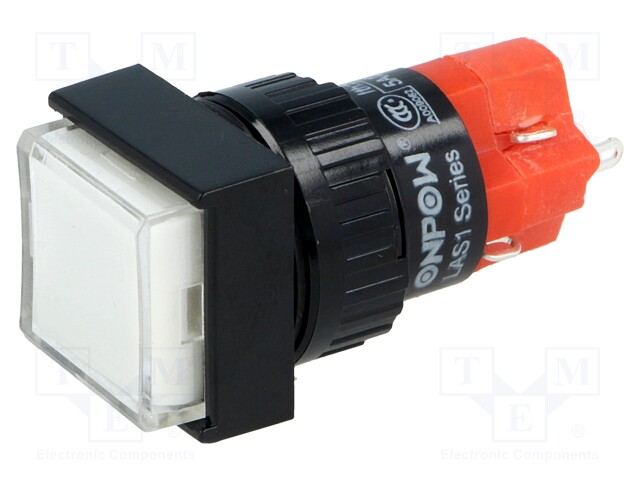 Switch: push-button; Pos: 2; SPDT; 3A/250VAC; 2A/24VDC; white; none