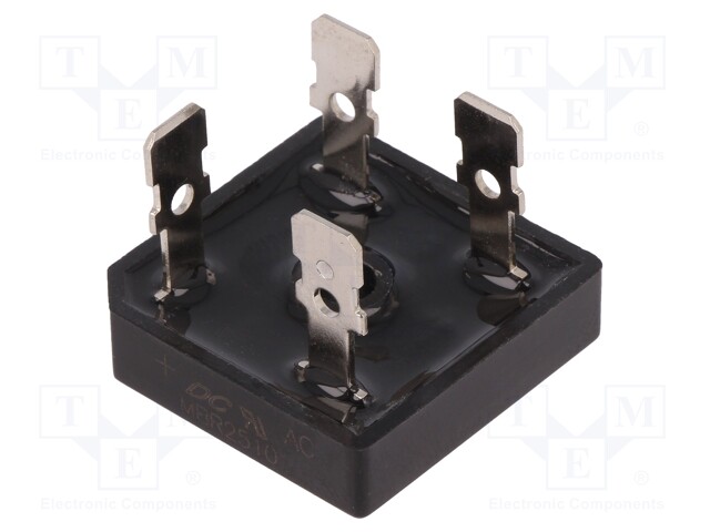 Single-phase bridge rectifier; Urmax: 1000V; If: 25A; Ifsm: 400A