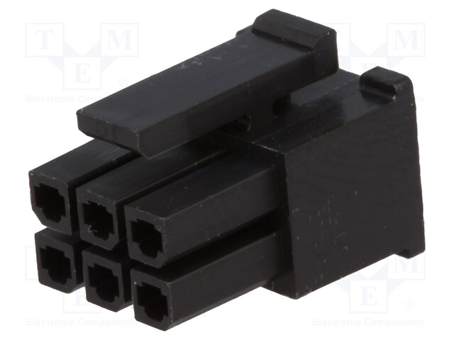 Plug; wire-board; female; 3mm; PIN: 6; w/o contacts; for cable; 5A