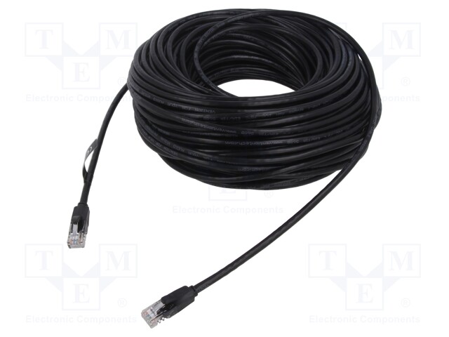 Patch cord; U/UTP; 6; stranded; CCA; PVC; black; 40m; 26AWG