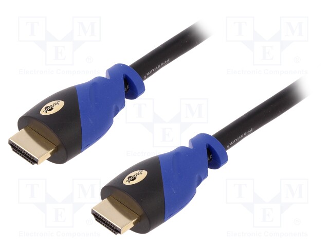 Cable; HDMI 2.0; HDMI plug,both sides; 1.5m; black-blue